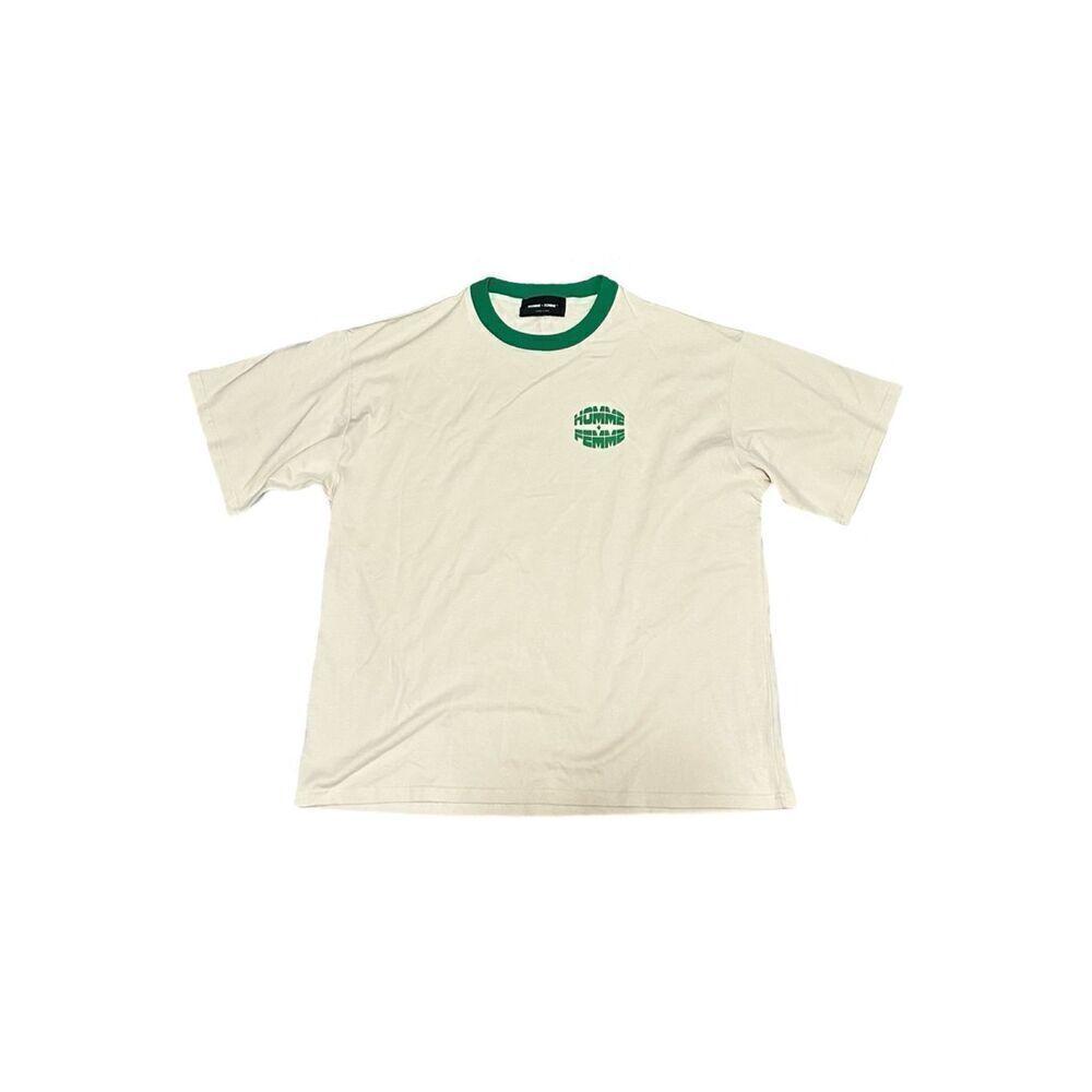 Homme + Femme LA Cream & Green Crew Neck Tee Size XXL